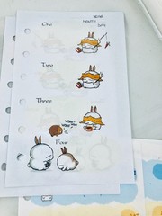 Mashi Maro Memo Diary refill. 30 sheets. 6 ring binder. Made in Korea. 2001
