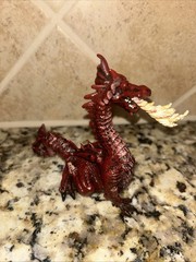Papo Dragon Figures 2005 Green 1999 Red 4″ Breathing Fire Pretend Play