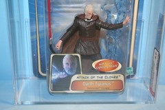 STAR WARS 2003 AFA GRADED MINT ON CARD AOTC DARTH TYRANUS FIGURE WEAPON HASBRO