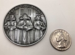 Time Variance Authority/Dragoncon 2 inch Challenge Coin, Antique silver