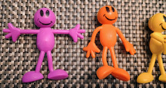 2.75″ Bendable Posable Smiley Face Man Figure Lot Multi Color Lot Of 7
