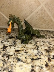 Papo Dragon Figures 2005 Green 1999 Red 4″ Breathing Fire Pretend Play