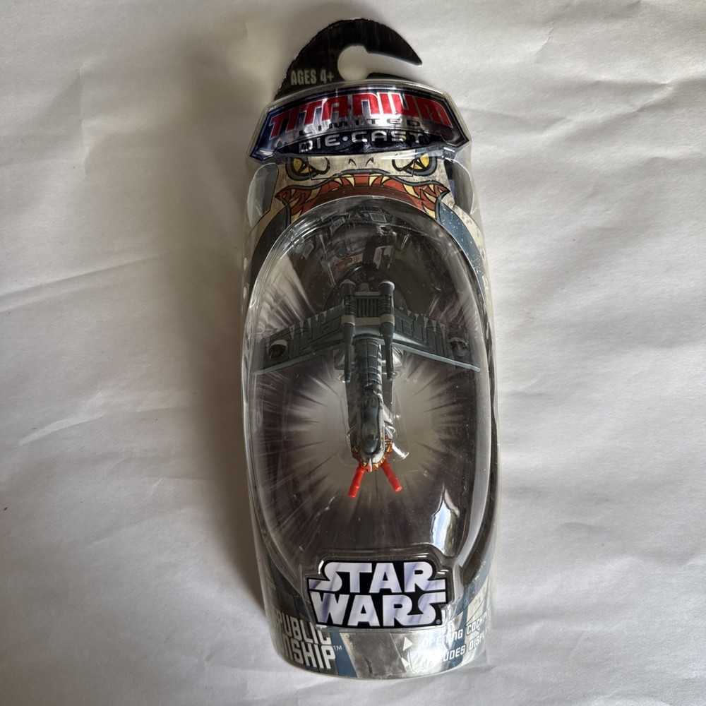 Star Wars Titanium Series Republic Gunship Tiger Shark Galoob Clone Wars MISB