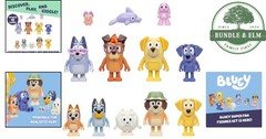 Imaginative Play Set for Toddlers, 12 Articulated Bluey Character Figures