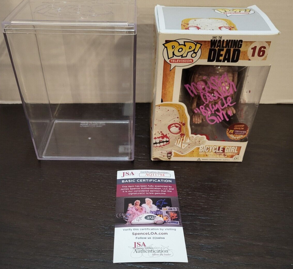 Bicyle Girl 16 /1000 PX Bloody FUNKO POP Walking Dead SIGNED Melissa Cowan JSA