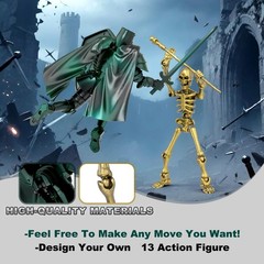 8pcs DIY Multi-Colored 3D Printed Action Figures Set – Medieval Knight Style, Mo