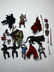 Mixed Lot 11 Papo Knights Pirates Fantasy Orc Dog Medieval Figures, Weapons