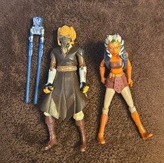 2010 Star Wars Clone Wars Plo Koon & Ahsoka Tano Rising Malevolence Figures 3.75