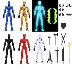 6 Pack Action Figures Plastic 3D Printed Multi-Jointed Poseable Toys for Play…