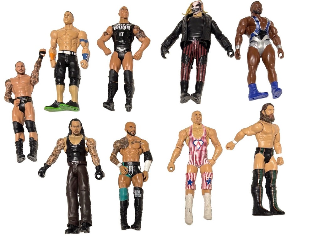 Wwe Mattel, Wrestling Action Figures Loose Lot Of 9 Figure Bundle 2011-2019