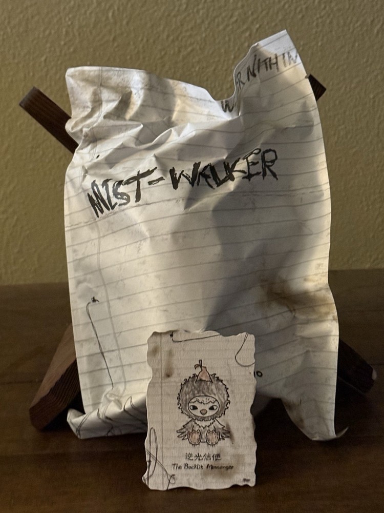 POP MART Hirono Mist-Walker Plush Pendant The Backlit Messenger Open Box