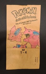 Pokemon Vintage 1999 Burger King Paper Kids Meal Bag Nidoking
