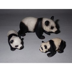 Schleich Kids Panda Bear Family Set of 3 Toy Figures Black White OS Retired