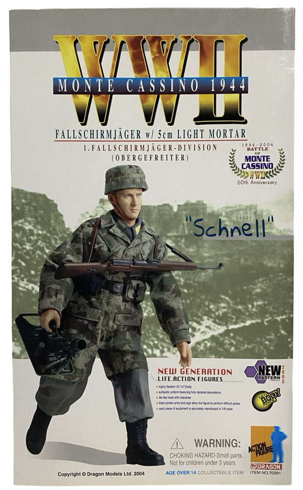 Dragon WWII Monte Cassino 1944 Fallschrimjager Schnell w 5cm Light Mortar NEW