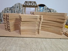 Thomas Tank Engine wooden tracks Gold Mine Mountain overpasses LARGE LOT