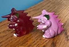 1999 POKEMON Auldey & Translucent Nidoking 2” C.G.T.S.J Nintendo Tomy Figures