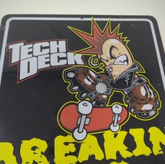 RARE Tech Deck Real Tin Sign Skateboarding 10″X12.5″ “BREAKIN THE RULES”
