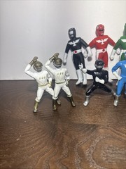 VTG Super Robotic Rangers Yellow Black Red Green Action Figures Lot Of 15