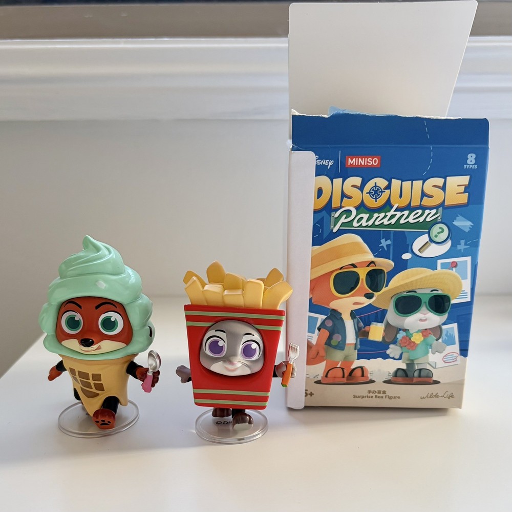 Disney and Miniso Disguise Partners Series Zootopia Blind Box Nick and Judy