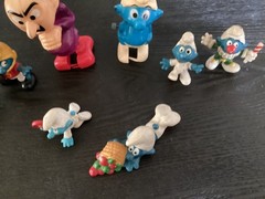 Vintage 1980’s Smurfs Action Figures and Wind-up Toy Lot. Gargamel, Clown