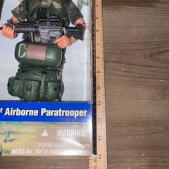 NIB Vintage 101st Airborne Paratrooper Action Figure 12″ Camo GI Joe Hasbro