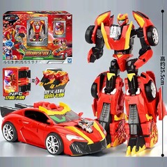 Cardbot S FLAMENOVA Flame Nova Red Fire Truck Transforming Robot Cars Toys