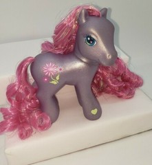 My Little Pony G3 Purple Petal Blossom Custom Curly Super Long Pink Tinsel Hair