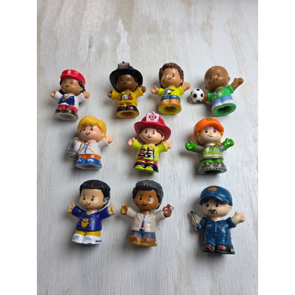 Fisher Price Little People Figures Lot 10 Community Heroes Firefighter Mechanic