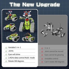 VOPOGLNE 5 in 1 STEM Robot Building Kit, APP & Remote Control Robotics Building