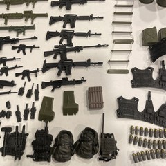Lot Of Over 120 Accessories Guns Weapons Black Sizes Varies Small Pieces
