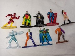 9 DC Comic Die Cast Metal Mini Figures Heroes Villains Toys 1.5in