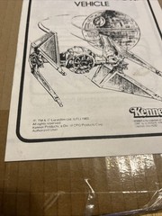 Star Wars Tie Interceptor Vehicle 1983 Vintage Instructions RARE