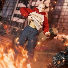 1/12 Custom Hoodie Pants Casual Clothes Set For 6” One Punch Man SAITAMA Figure
