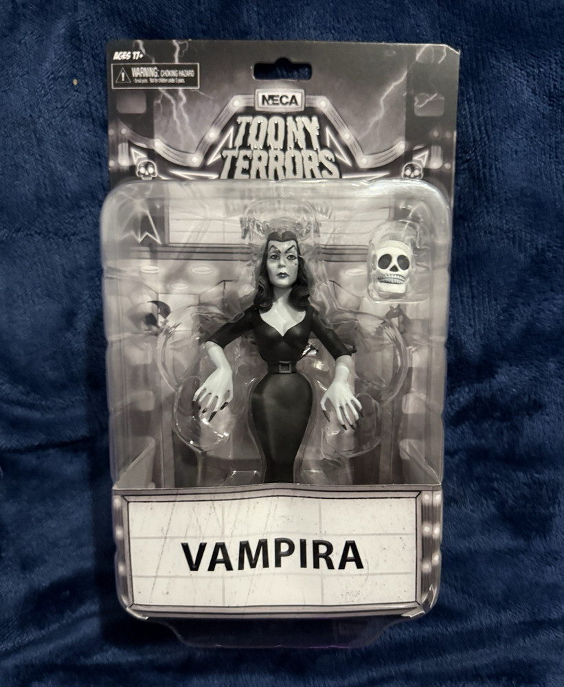 NECA Toony Terrors Vampira Action Figure Boxed w/ Head Plastic Black/White