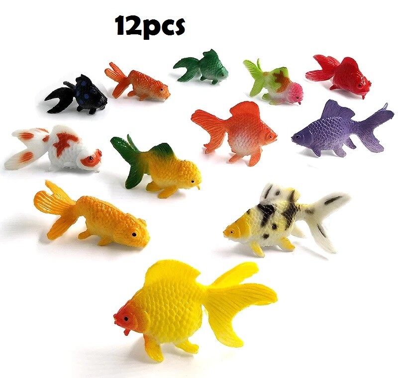 12pcs Mini Fish Animal Toy PVC Action Figure Kids Toys Party Children Gifts