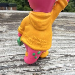 Playskool Barney & Friends Barney Pink Dinosaur Figurine w/ Hat & Suitcase