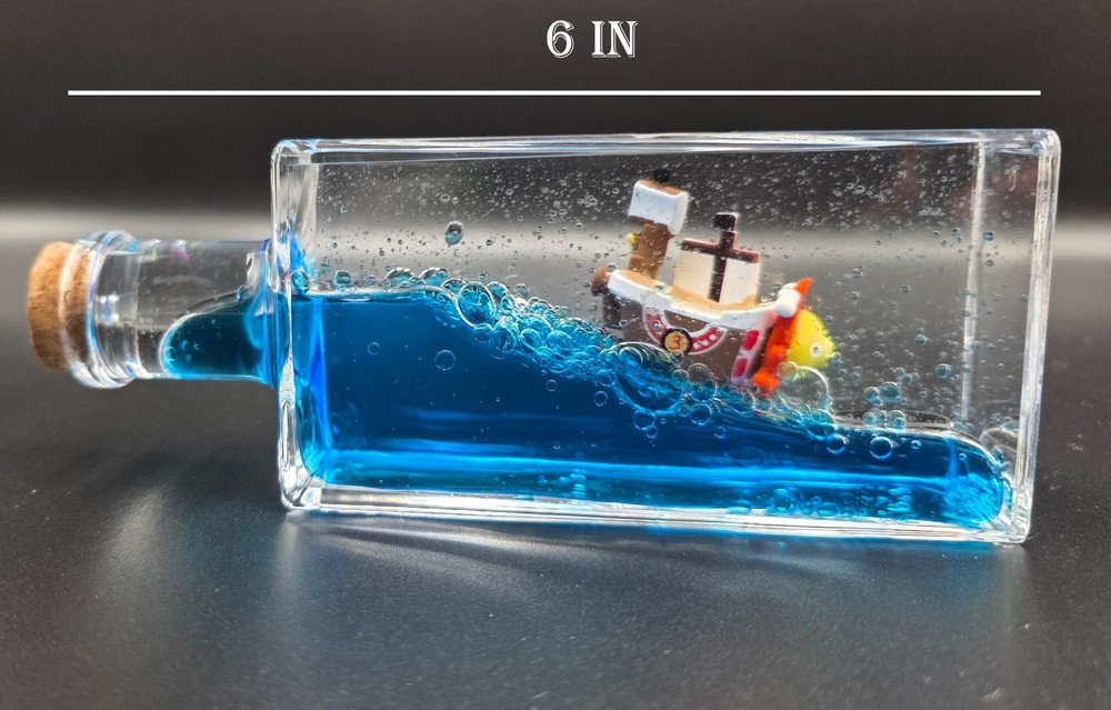 One Piece Thousand Sunny Ship Bottle Liquid Wave Anime Collectible Decor Gift