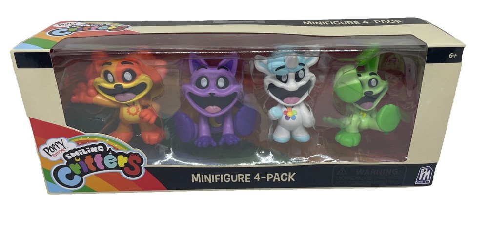 Poppy Playtime Smiling Critters Minifigure 4-Pack Dogday Catnip Hoppy Craftycorn