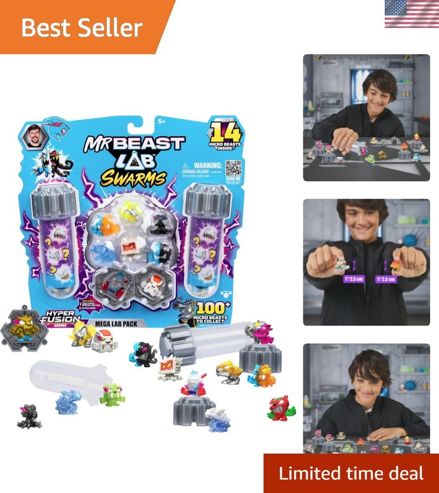 Swarms Series 3, Hyper Fusion Series, 14 Pack Collectible Micro Beasts, 14 Co…