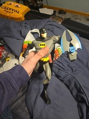 DC Comics Batman Action Figure Gray Black Yellow with Cape & Accessory
