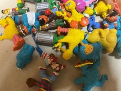 Sesame Street Figures Lot Of 10 Big Bird Elmo Cookie Monster Oscar Random Mix