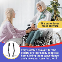 2 PCS Wheelchair Brake Extenders, 8.3 Inch Black
