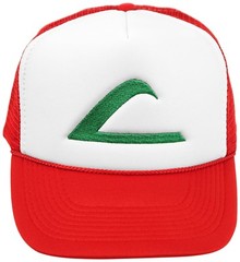 Ash Ketchum Cosplay Hat Mesh Cap with Plastic Snap Closure – Adult & Youth Sizes