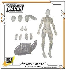 Crystal Clear Female Body Vitruvian H.A.C.K.S. Action Figure Blank 1:18 Scale