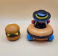 2 Vintage Fast Food Toys ~ 1989 BK Lickety Split Racer & 1996 Hamburgler Racer🍔