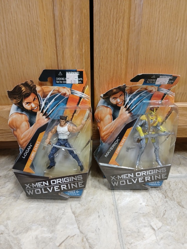 2 New X-Men Origins Wolverine Comic Series Action Figures Logan & Maverick 2009