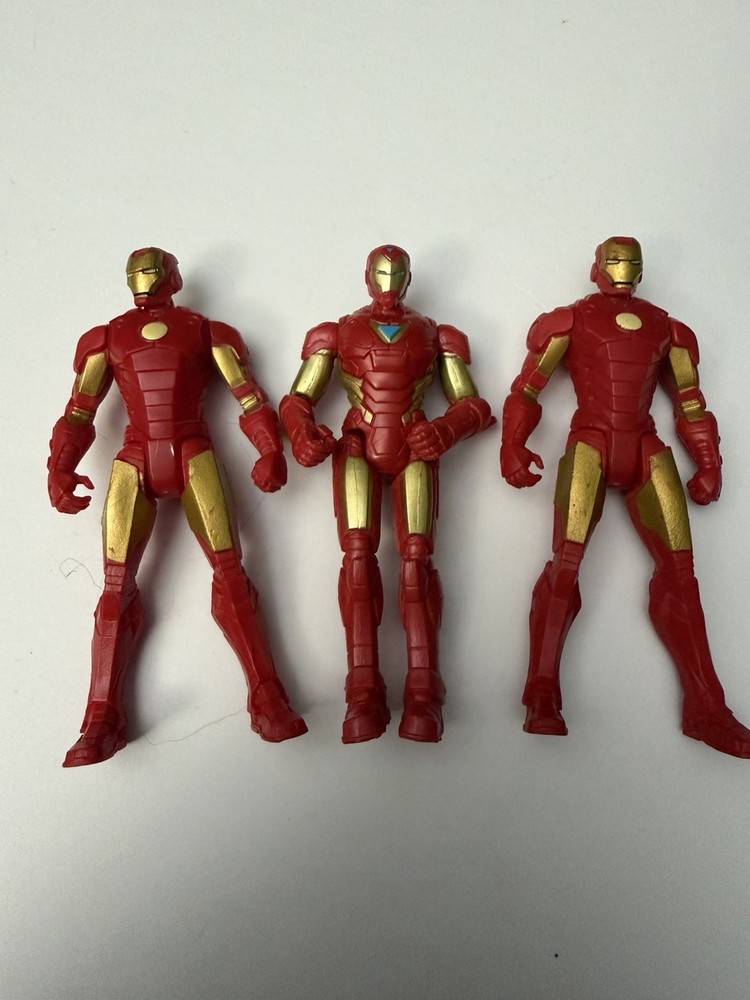 Marvel Iron Man Action Figures Lot of 3 Hasbro 2013/2023 Red Gold 4” Toys