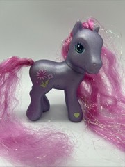 Vintage My Little Pony Petal Blossom G3 Purple Pony Super Long Tinsel Hair 2002