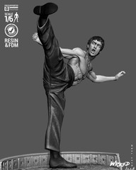 Bruce Lee | 3D Printed Wicked Statue | Unpainted | Fan Made | 1:8 Scale