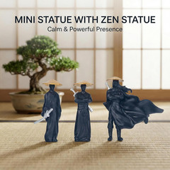 3Pcs Mini Statue Samurai Figure Statue Action Figure Set – Japanese Bushido Resi